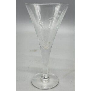 Princess house wine glass crystal floral clear length 5" width 2.5" READ